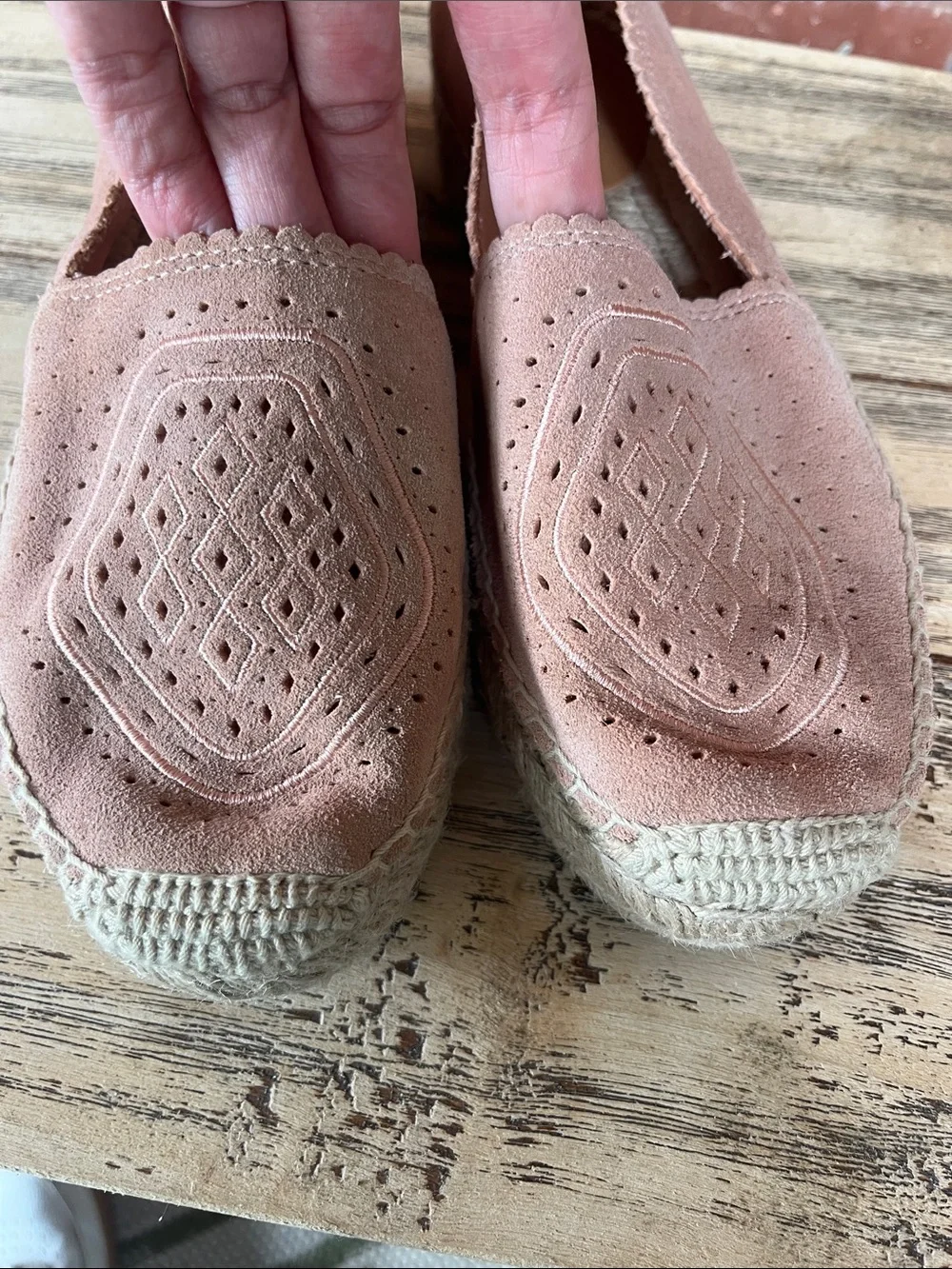 UGG Blush Pink Suede Espadrille Flats